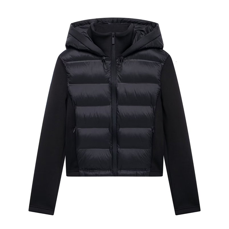 UNIZERA slim fit zipper hooded short warm jacket autumn and winter product long sleeved solid color womens cotton jacket250827