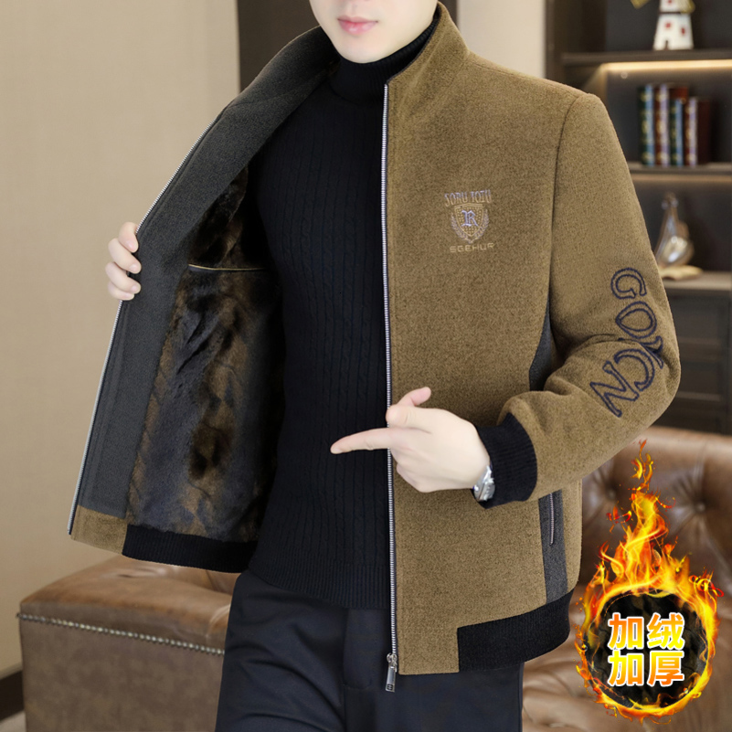 Korean ed Woolen Jackets Men Thickened Velvet Warm Trench Coat Casual Business Short Wool Blends Jacket Clothing 250828