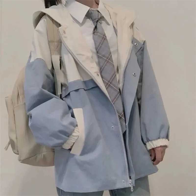 2024 Women Long Sleeves Work Clothes Jacket Summer Ladies Hooded Lined Outerwear Korean New Female Loose Fitting Windbreaker Coat Z250828