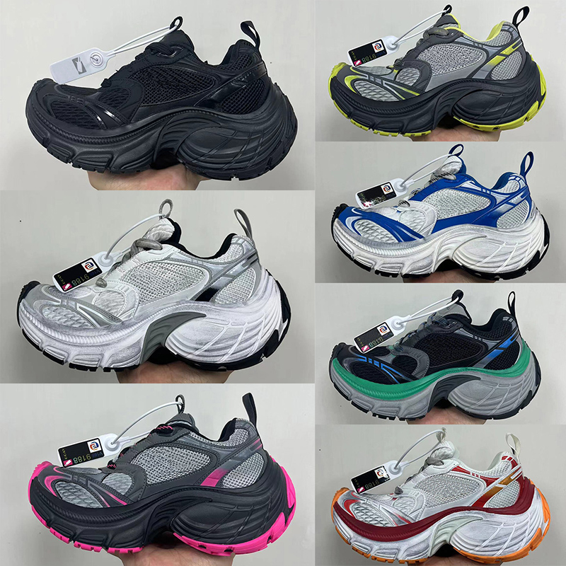 2025 Hot Designer Luxury Track Shoes tracks 10 XL mens womens trainers triple white black top leather mesh nylon printed runners platform sneakers