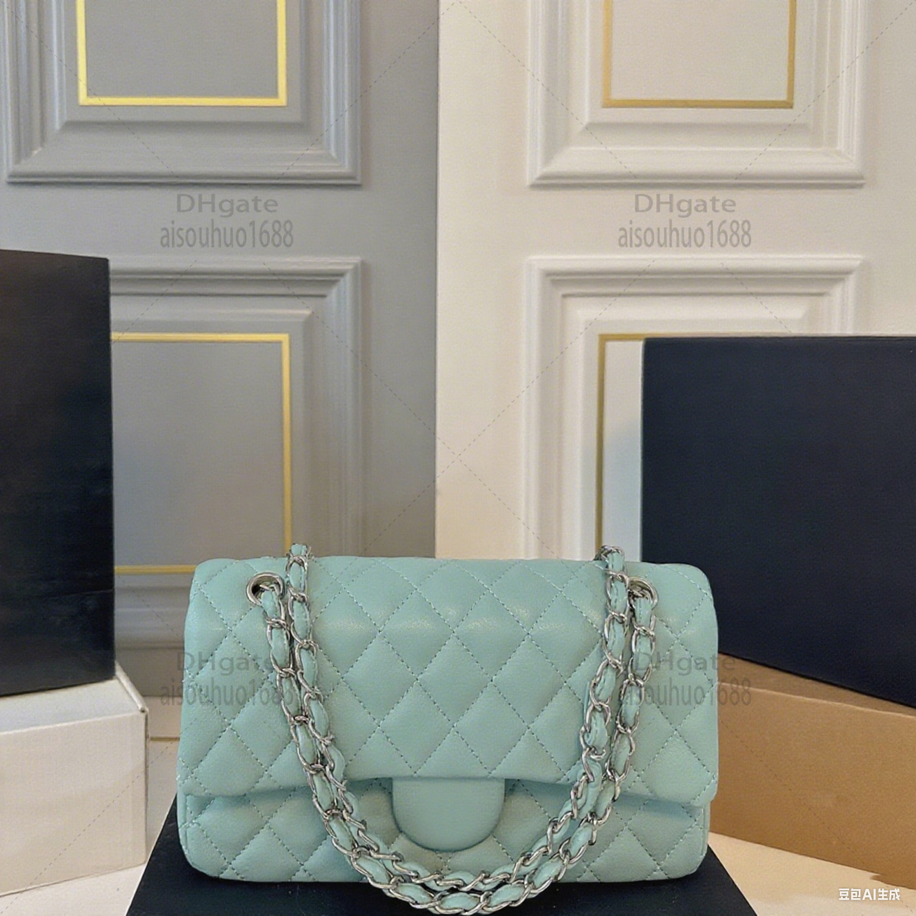 Sheepskin Pattern Cf Crossbody Bag Classic Women Designer Shoulder Bag Silver Hardware Closure Evening Bag Silver Chain Formal Bag Fashion Card Case