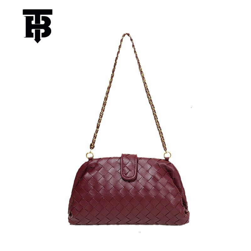 TB BHULAMTE Designer's New European And American Fashionable And Simple Handbag Luxurious Women's Bag Hand-woven Bag Underarm Shell Clip B