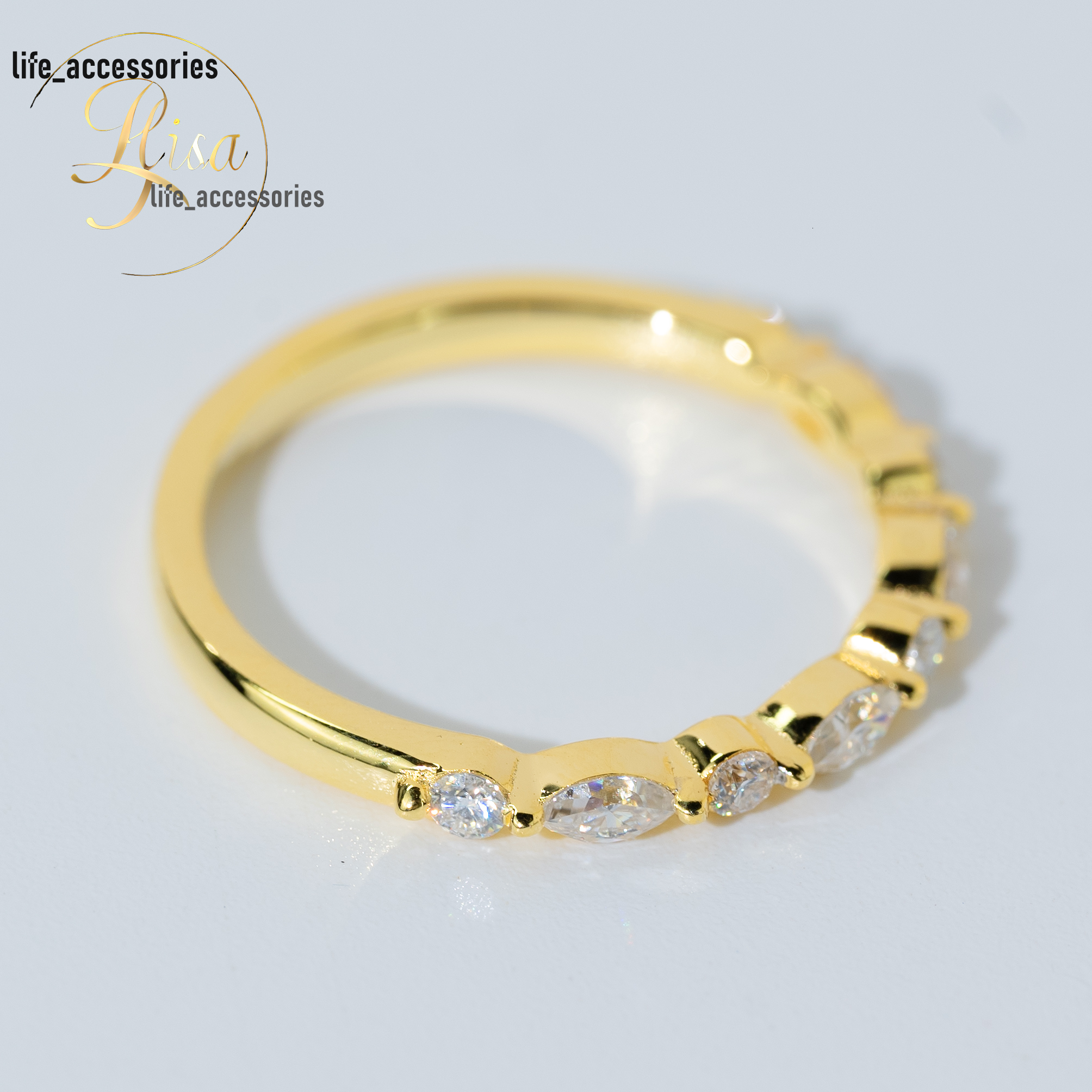 Custom Marquise Cut Vvs Lab Grown Diamond Wedding Ring Popular Yellow Gold 925 Sterling Silver Band Ring Fine Women Jewelry