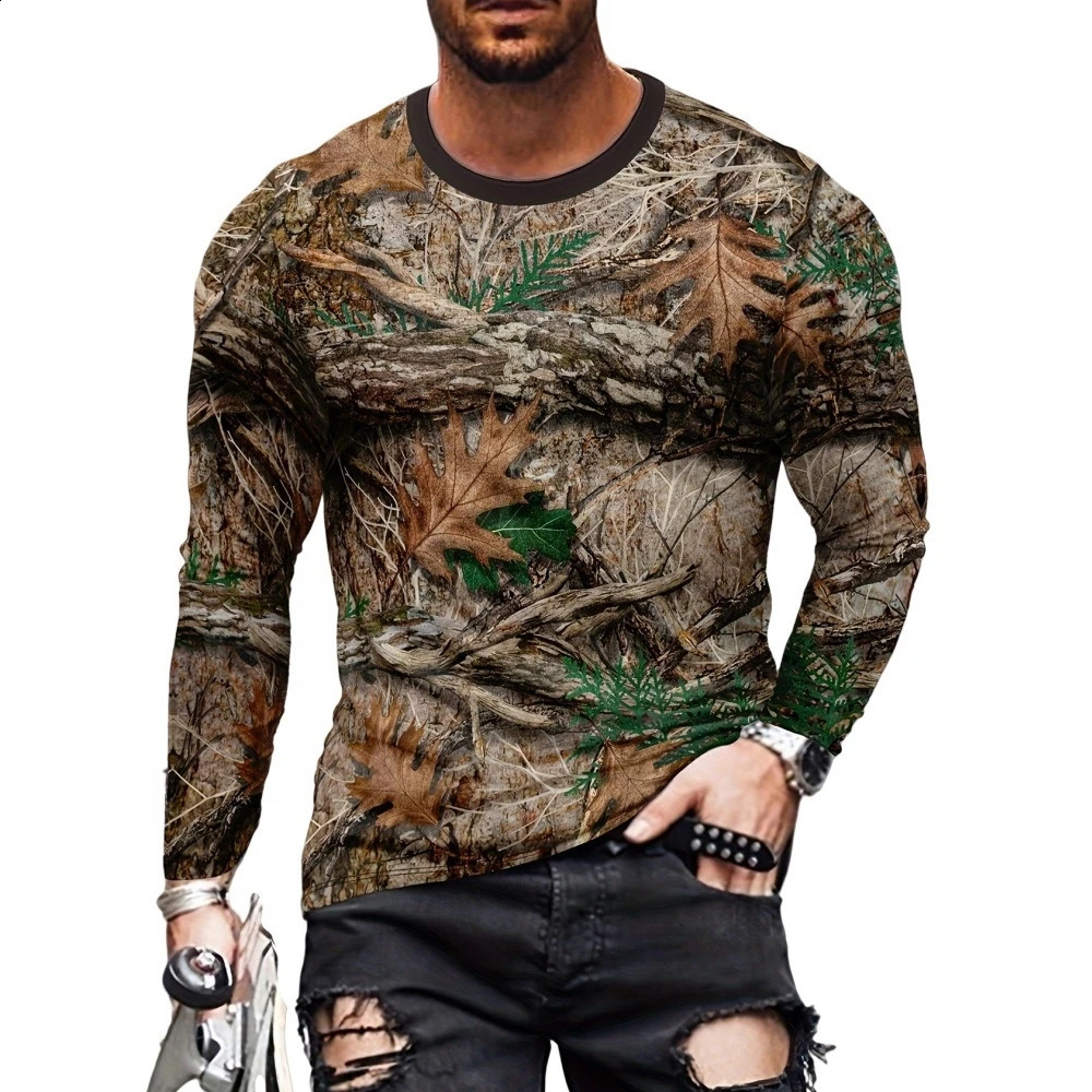 Mens Clothing Graphic T Shirts Autumn Man Clothes Crew Neck Men Long Sleeve TShirts 3D Print Tops Mens TShirt Vintage T Shirt250828