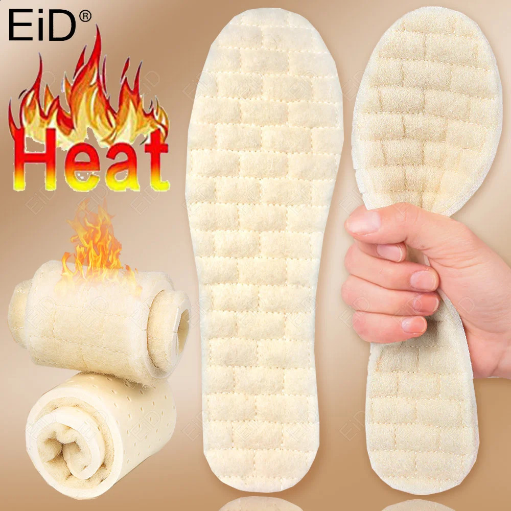 EiD Soft latex Warm Heated Insoles Thermal Felt Insoles Thicken for Men Women Winter Shoes Breathable Snow Boots Shoe Pad Unisex 250821