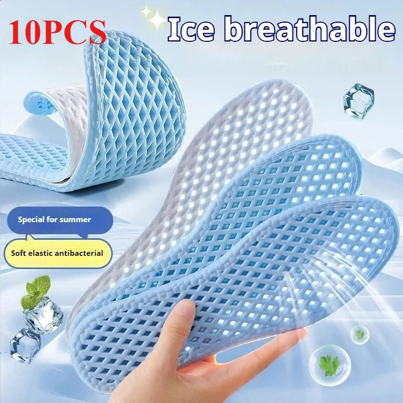 10PCS Feet Running Sports Insoles Mesh Breathable Insoles for Shoes Men Summer Cool Insole Memory Foam Shoes Pads 250823