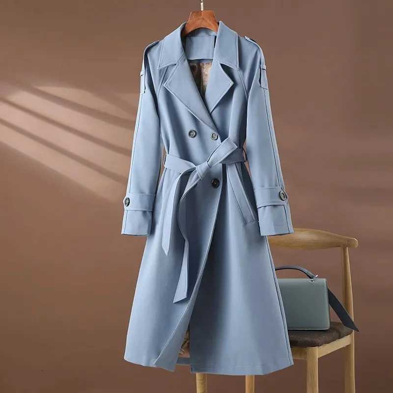 2025 New Korean Elegant Womens Spring Autumn Jackets Coats Windbreakers Double Breasted Streetwear Trench Female Outerwear Z250828