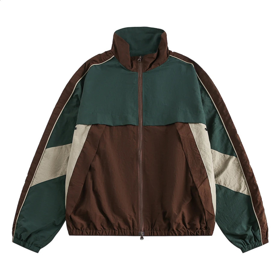 Vintage Patchwork Jackets Windbreaker Men Harajuku Casual Outdoor Jacket Mens Clothing Streetwear Hip Hop Spring Jackets 250818