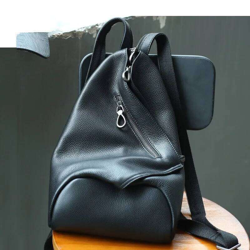 Anti-Theft Genuine Leather Small Backpack Women Retro Classic School Bags For Girl Multifunction Shoulder Crossbody Chest Bag