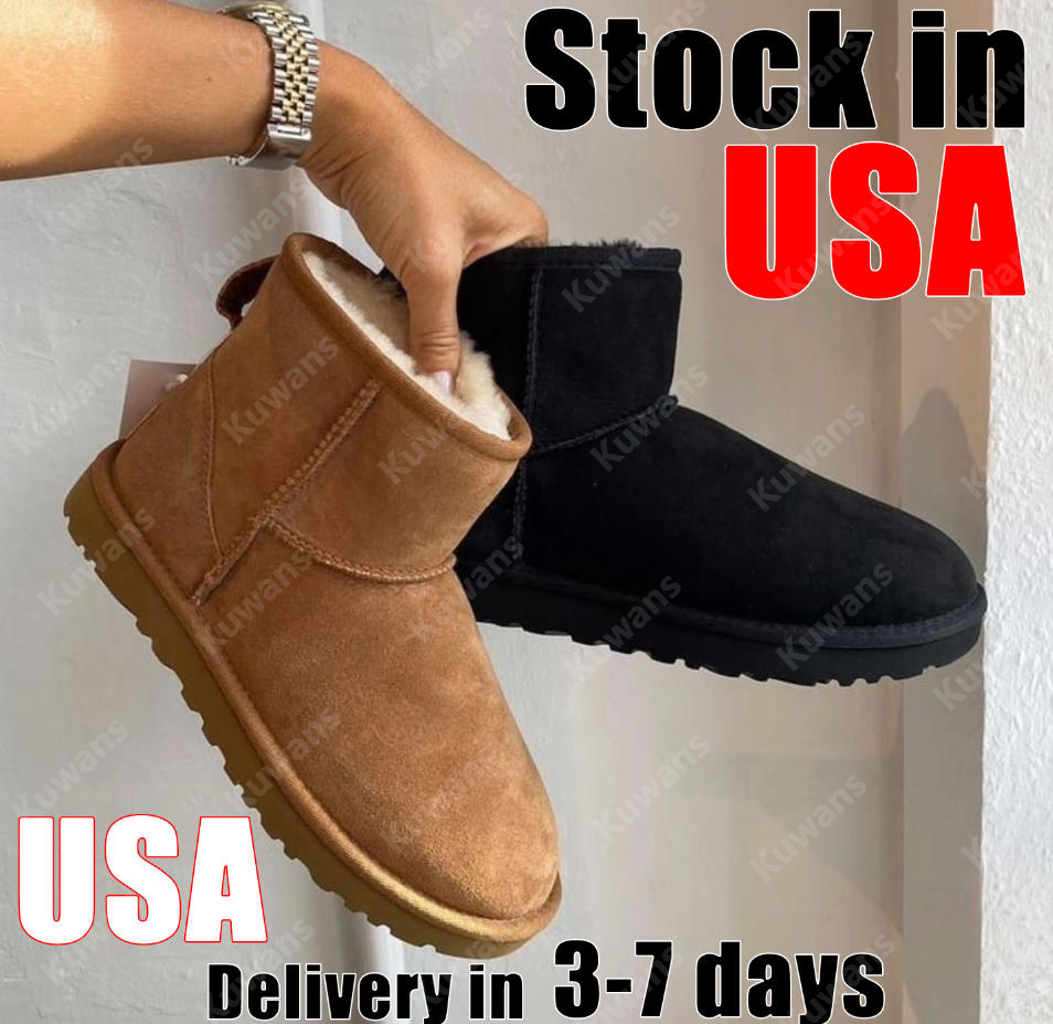 Snow Classic Ultra Mini Boots Designer Micro Boot Platform Short Women Men Fur Sheepskin Tasman Tazz Chestnut Sand Mustard Seed Boot Size 35-42