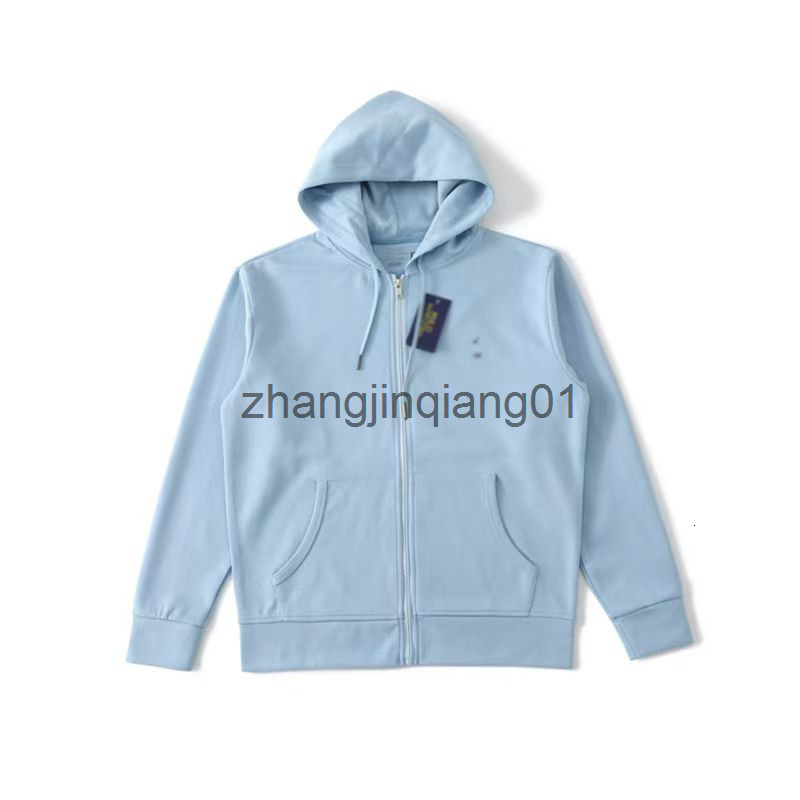 Designer Polo Hoodie Jackets Spring Winter Cotton Vintage Luxury Fashion Sky Blue Zip Up Hoodies Womens Mens Sweatpants Sweater