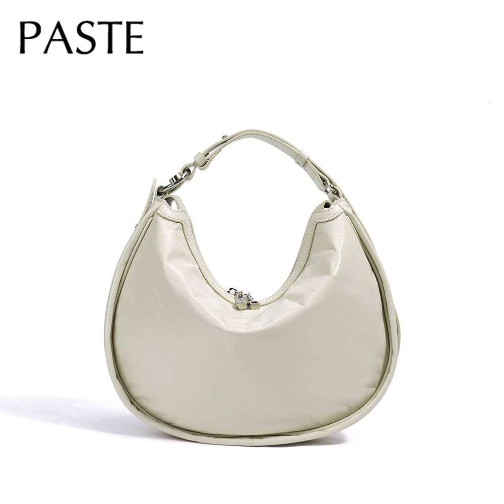 2025 New Chic Design Cherry Color Half-Moon Round Women Tote Glossy Cow Leather Female Shoulder Bag High-End Handbag 20250805