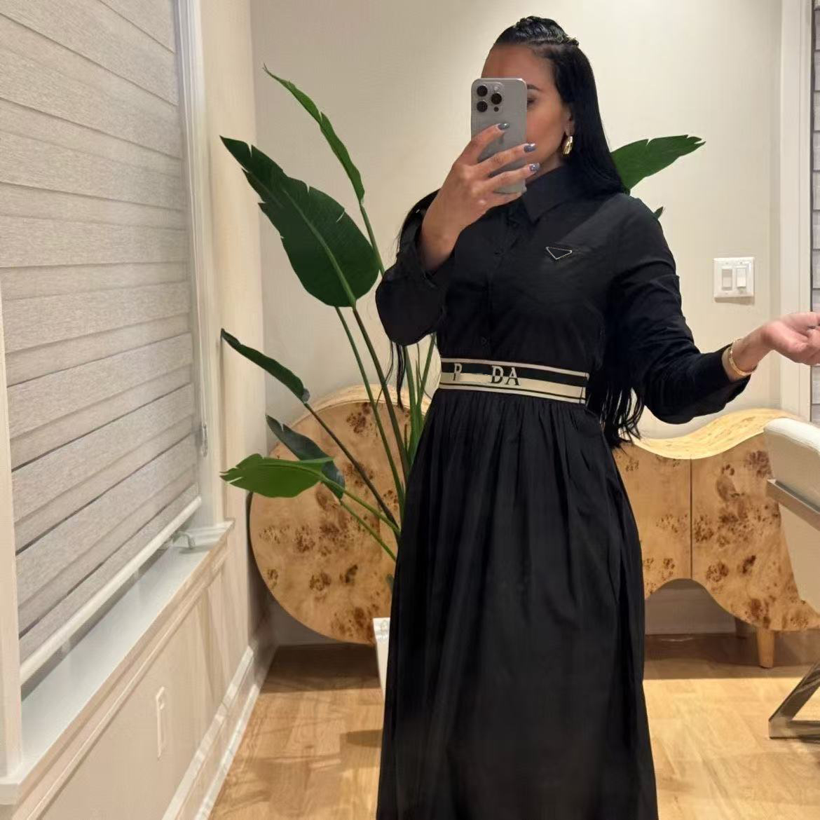 Elegant women's long sleeved short sleeved shirt with patchwork jumpsuit for autumn and winter wear (including pockets)