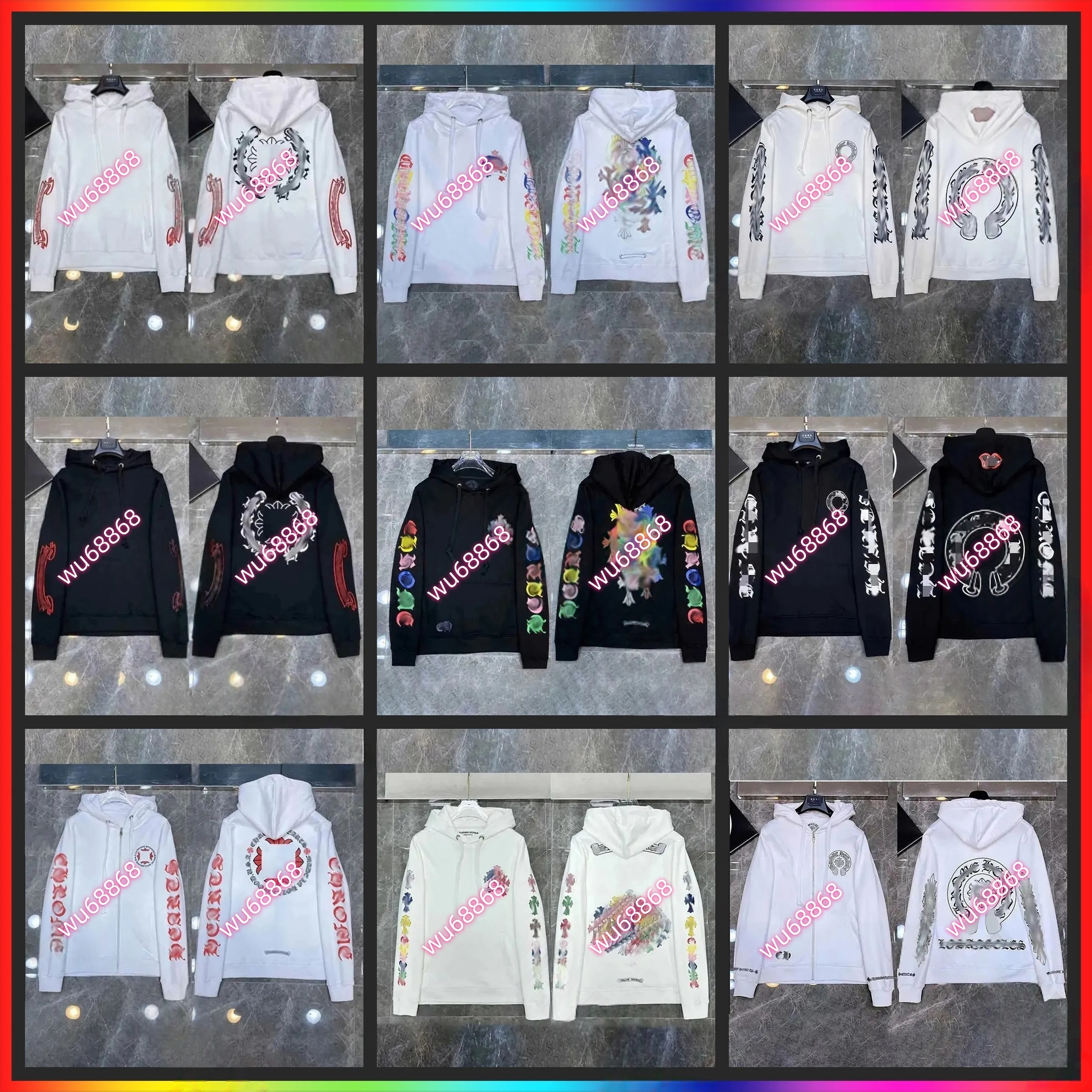 chrome Hoodies Fashion chrome Hoodie Designer Hoodies Sweatshirts Hip Hop Running sweaters for men cotton pullover embroidery letter long sleeve o-n
