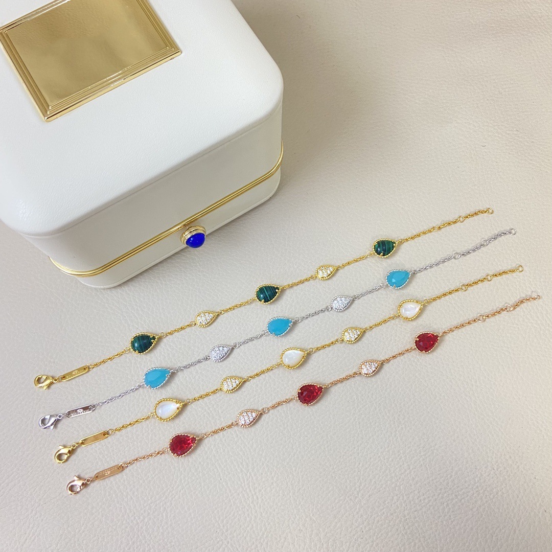 designer bracelet women jewelry bracelet Cedony and Fritillaria diamond drop shaped bracelet fashionable and versatile luxury jewelry bracelets Brac