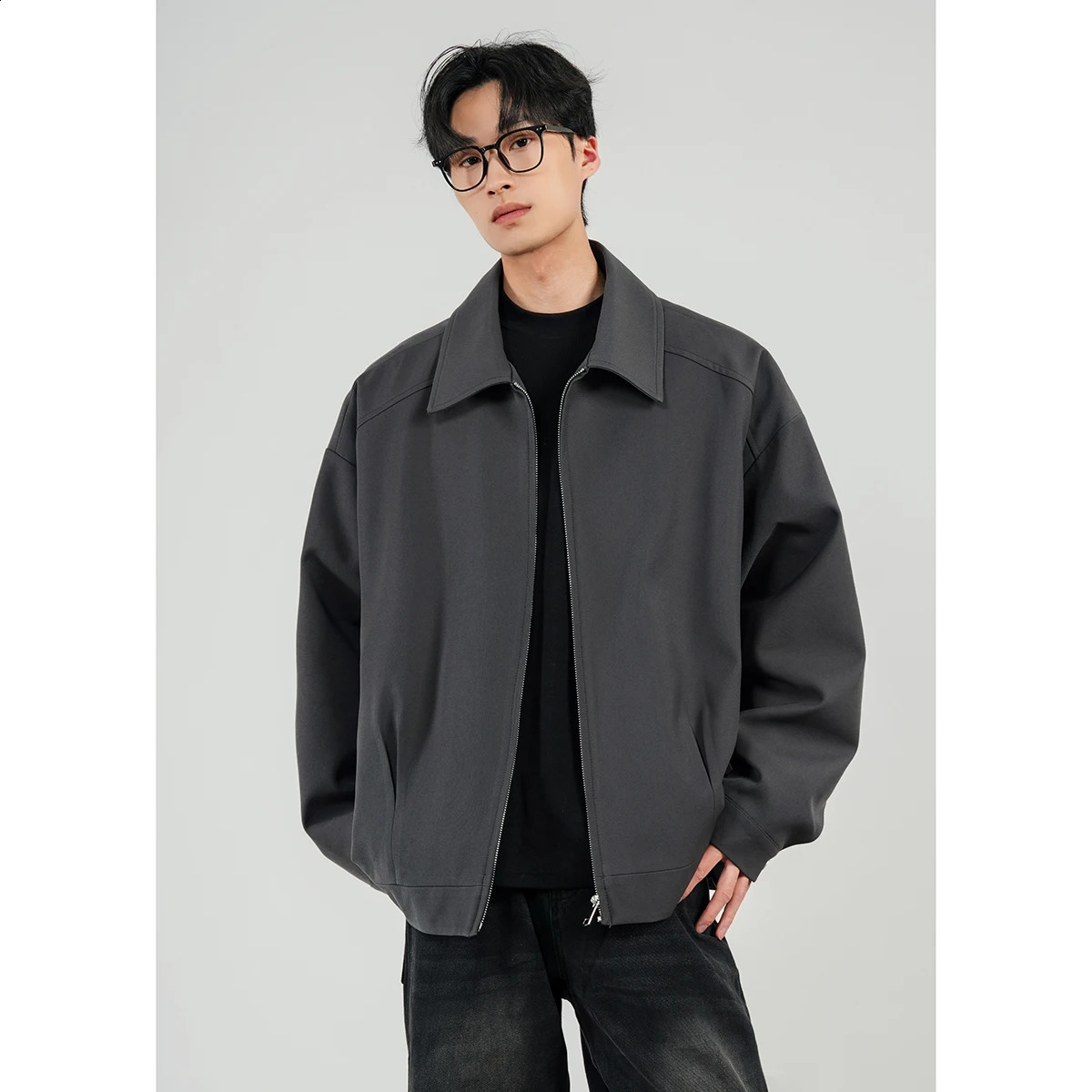 Loose Casual 2025 Spring Lapel Jacket Mens Korean Style Short Casual Coat Oversized .M5XL 250827
