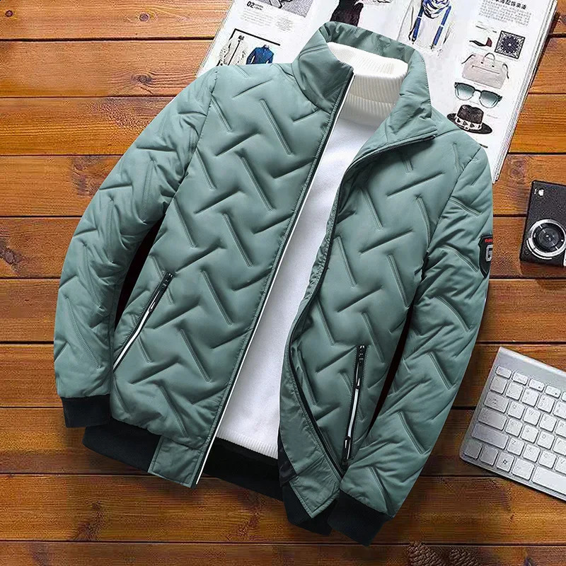 Zipper Long Sleeve Couple Outdoor Parka Winter Men Warm Puffer Jackets Thick Parkas Casual Padded Down Outwear 250827