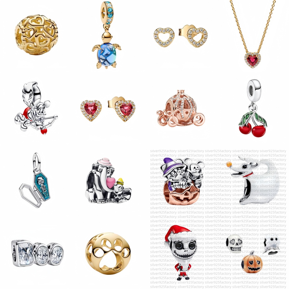 NEW charms earrings necklaces for women 925 Silver The Nightmare Before Christmas Zero Charm Pendant Fit Bracelet Necklace Classic designer luxury j