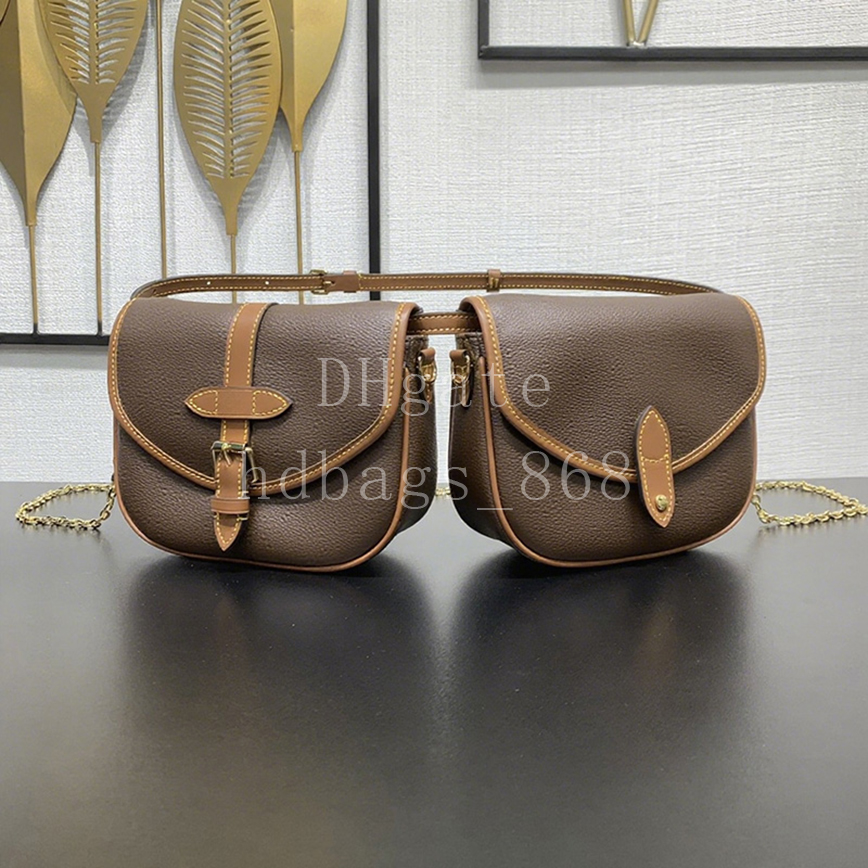 Mirror quality Designer bag Waist bag Crossbody bags Luxury Canvas Leather Envelope bag Fashion saddle bag 19cm With box LD03A1