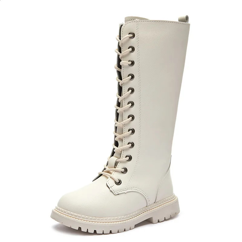 Autumn Girls Long Boots High Single Boots Princess Pu Leather Boots Fashion Waterproof Cool Allmatch 2737 Kids Shoes250828