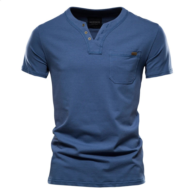 Summer Top Quality Cotton T Shirt Men Solid Color Vneck Tshirt Casual Classic Mens Clothing Tops Tee Shirt Men250828