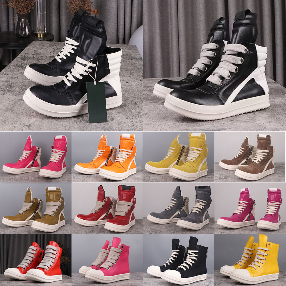 Designer boots Genuine Leather boot furry boot canvas boots Luxury booties black white pink yellow green high top horse hair boots high top suede bo