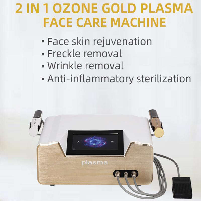 Laser-Free 2 In 1 Ozone Gold Plasma Beauty Freckle Wrinkle Therapy Skin Revitalization Improve Skin Elasticity Anti-Aging Beauty Instrument