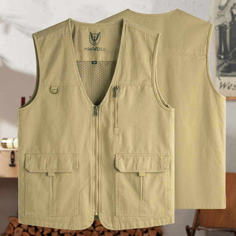 Large Size 8XL Outdoor Leisure Vest Mens MultiPocket Breathable Sports Coat HighQuality n Men 250828