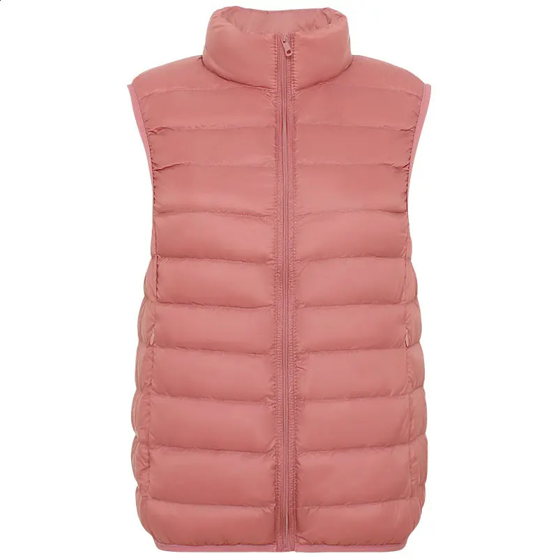 Women 90% White Duck Down Vest Soft Matte fabric Ultra Light Vest Portable Sleeveless Jacket Autumn Winter Coat High quality250827