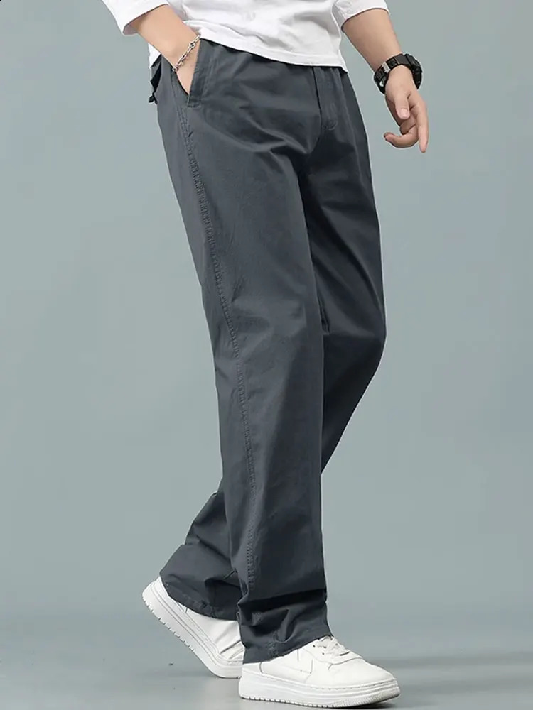 Outdoor fashionable cargo pants mens casual drawstring multipocket baggy widelegged summer slim 250828