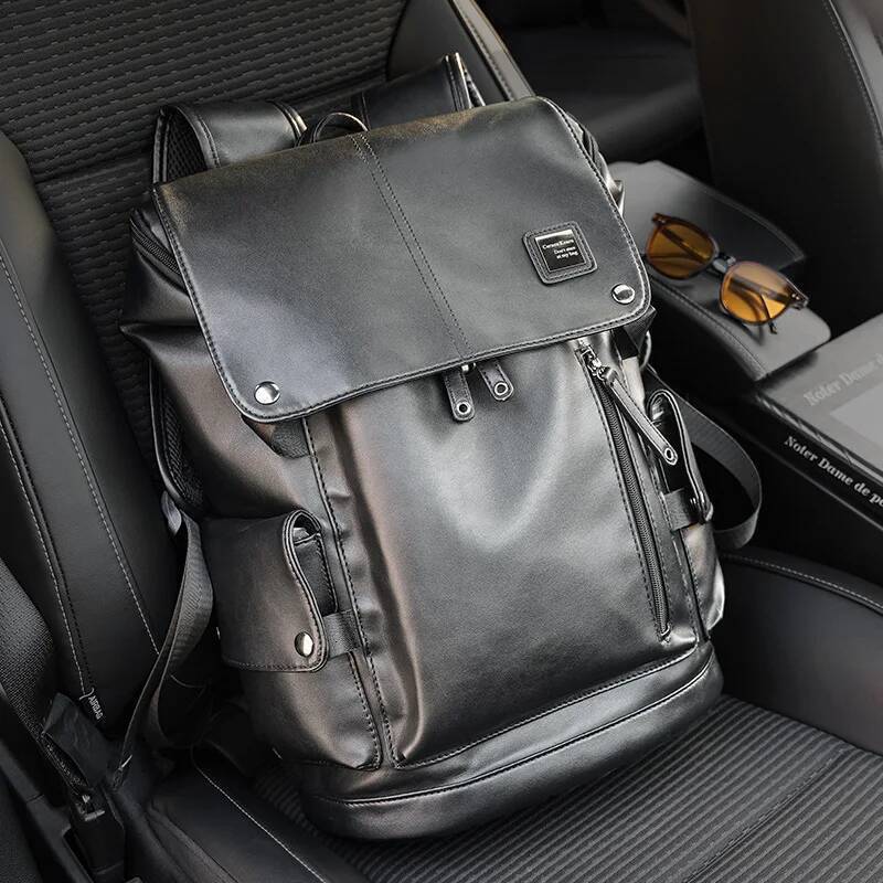 High Quality Backpack Men Leather Men's Backpacks USB Charging Back Pack 14 Inch Laptop Bag Large Capacity Travel Backbag high-quality