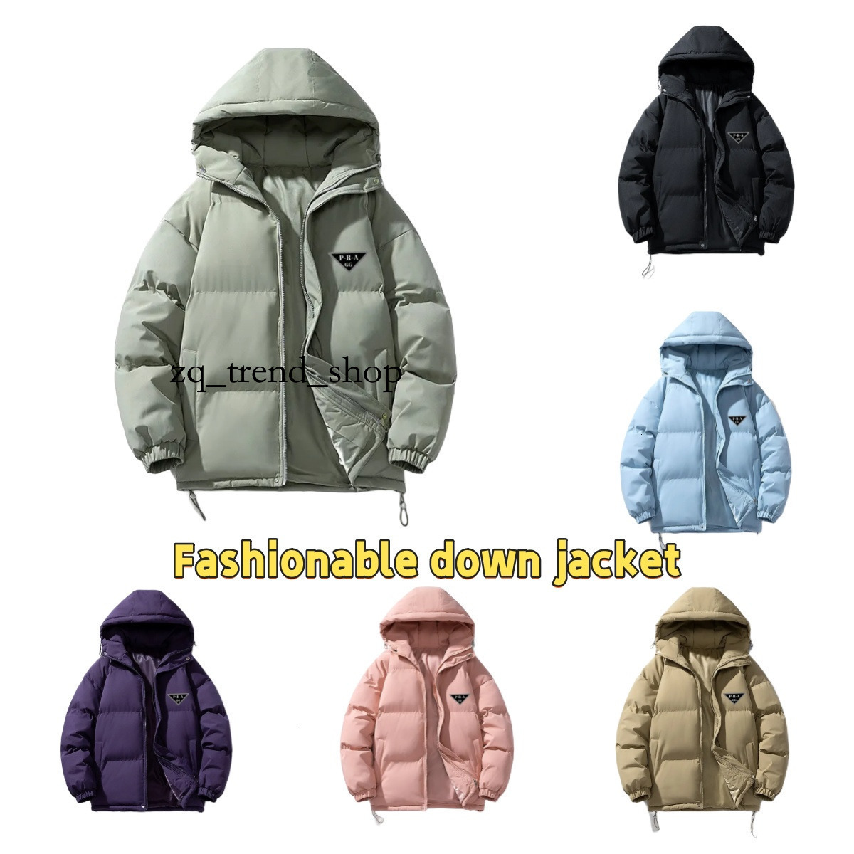 GG-P-R-A Fashion Designer Unisex Style Men Women Winter Jacket Thicken Warm Cotton Winter Snow Coat Padded Down Jacket New Hooded Couple Cold-Proof
