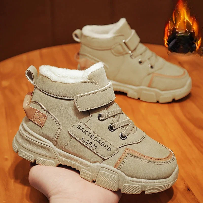 Childrens Snow Boots Winter Thikcen Warm Plus Velet Lined Boys Sport Shoes Girls Nonslip Sneakers Student Shoes Hiking Boots250828