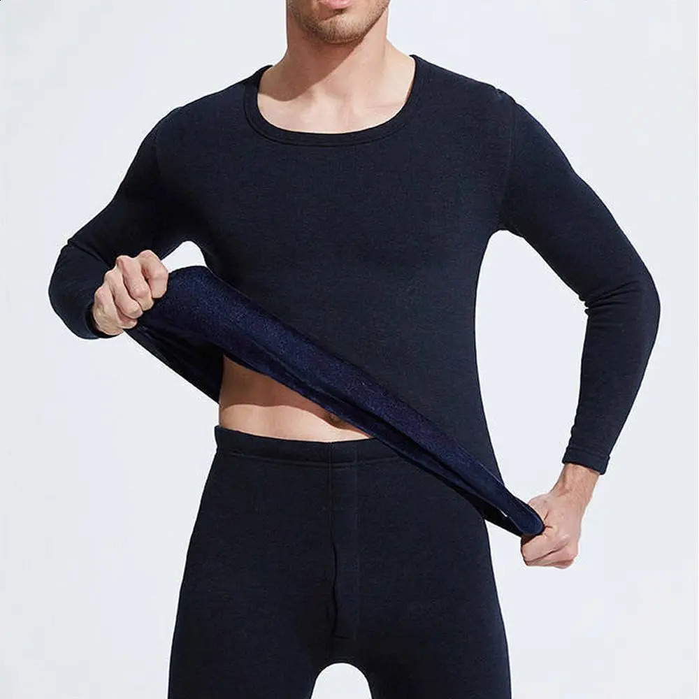 Winter Fleece Lined Ultra Soft Thermal Underwear Mens Thermal Underwear Top Bottom Long Johns Set for Men 250827