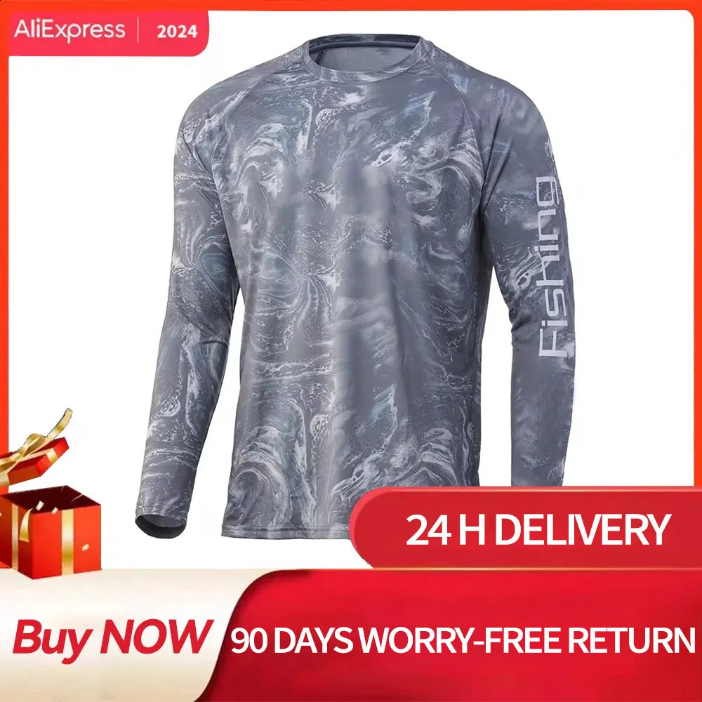 Mens Shirt UV Protection Outdoor Sports Crewneck TopsRunning Sun TShirts UPF50 Mens Long Sleeve Fishing Shirt Breathable250828