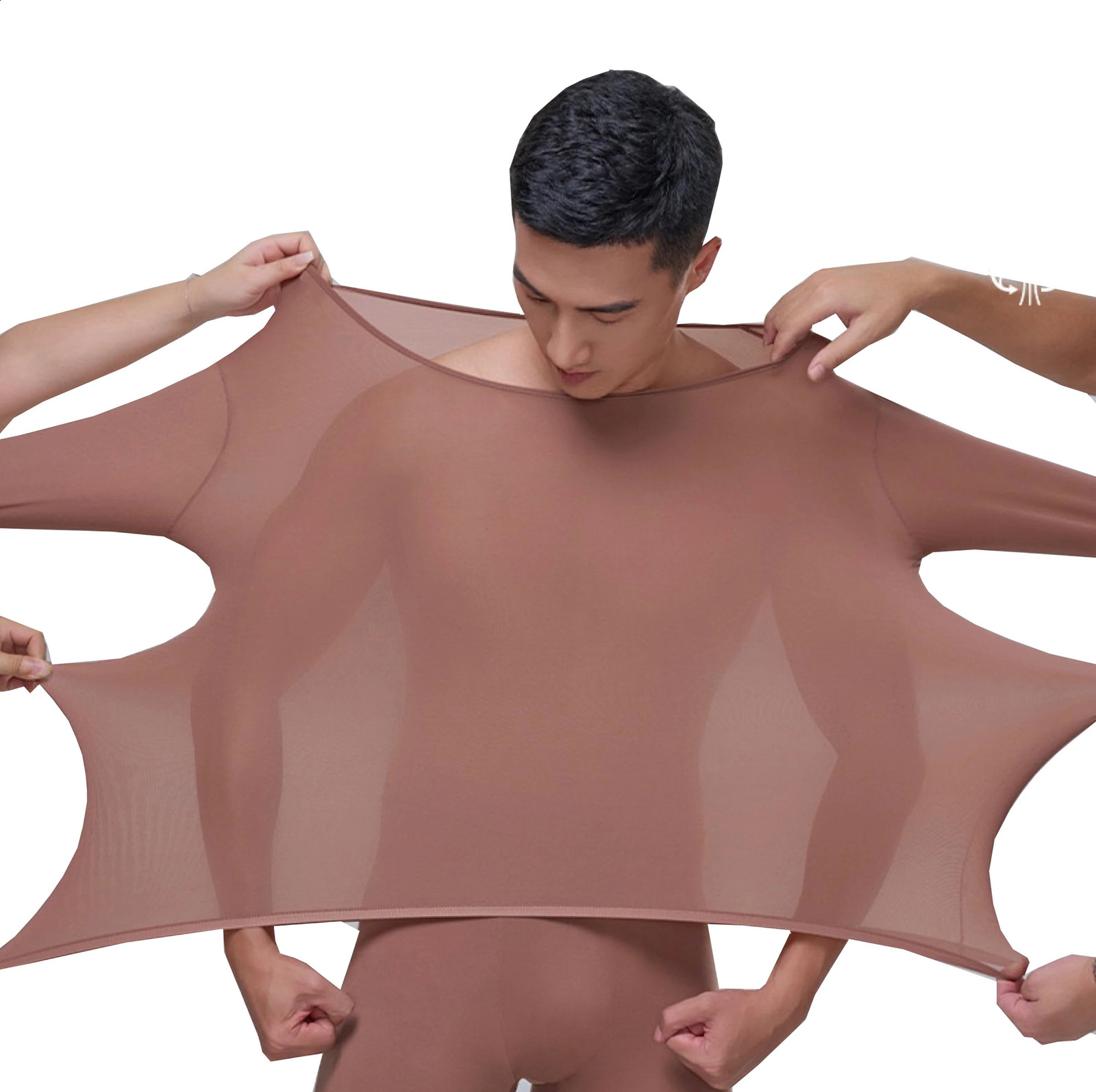 1pcs Mens Ultrathin Thermal Underwear High elasticity Plus Size Constant Temperature Seamless Long Sleeve Bottoming Tops 250827