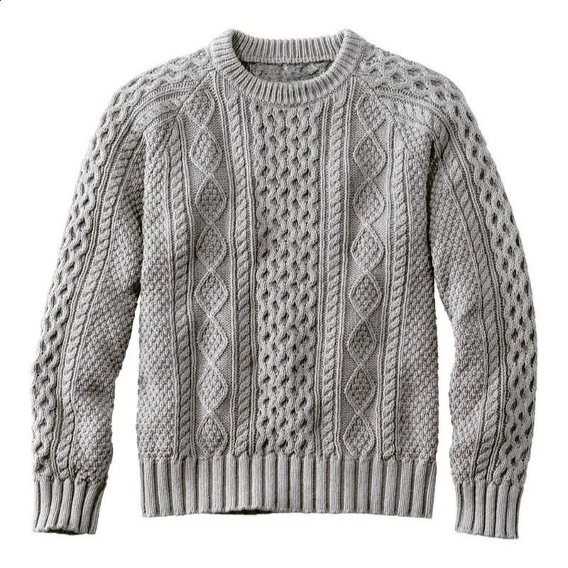 Knitted Pullovers Men Sweater Long Sleeve Sweaters O Neck Jumpers Loose Fit Slight Strech Autumn Solid Basics Casual 250828