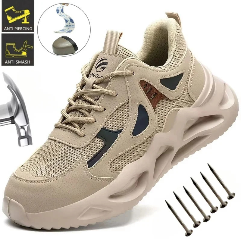 Lightweight Safety Shoes Men Women Work Shoes Steel Toe Cap Working Boots Sneakers Man Women Breathable Shoes Tactical Boots 250828