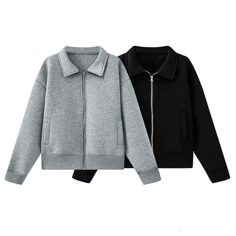 UNIZERA Womens Pilot Jacket with Collar Zipper Pocket Decoration Spring Casual Clothing y250827
