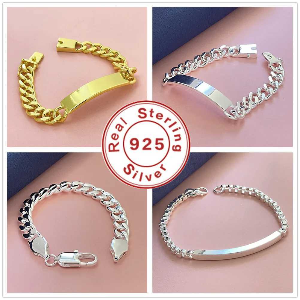 925 Sterling Silver Noble Nice Chain Solid Bracelet for Women Men Charms Party Gift Wedding Fashion Jewelry Hot Model W250828
