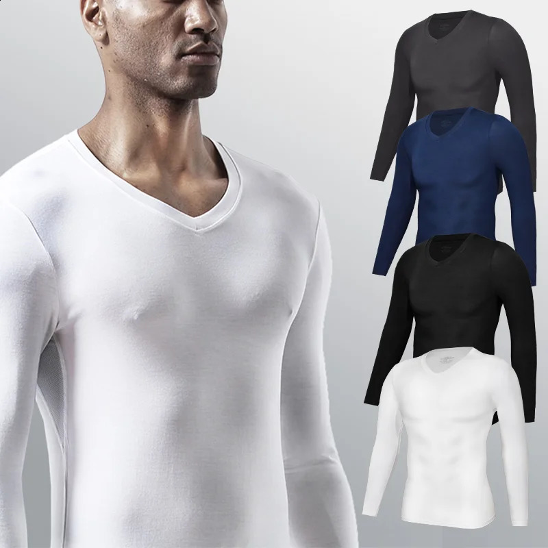Thermal Mens Shirts Compression Underwear Long Sleeve Tops Keep Warm Base Layer Tops Gym Thermal TShirt 250827