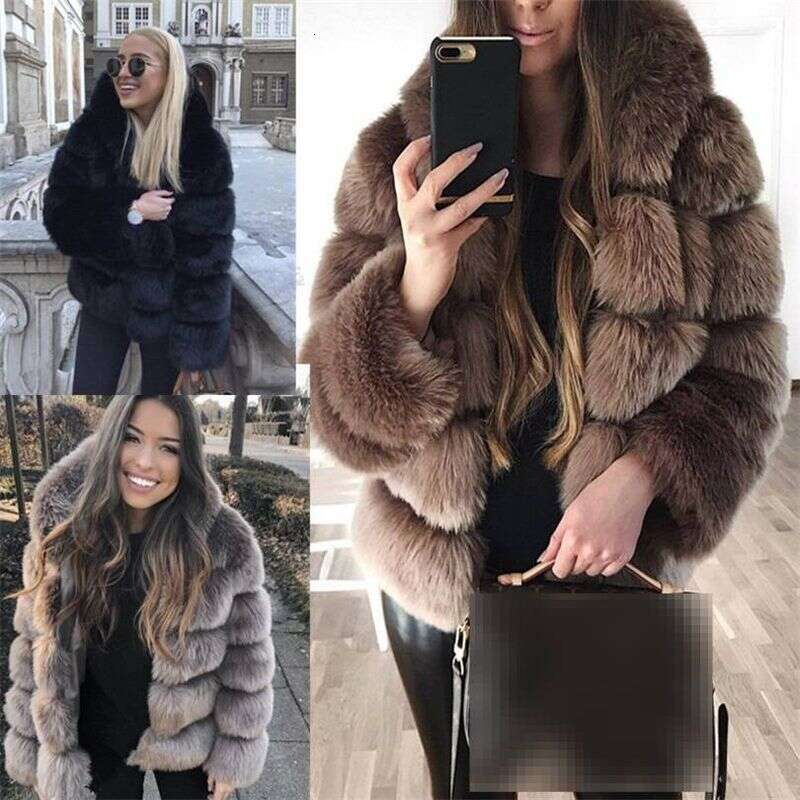 Women's Down Faux Fur Coat With Hood - Soft Winter Outerwear For Women, Elegant Long Sleeve Jacket In Grey/Black/Pink/Wine/Brown/Beige/Navy (S-
