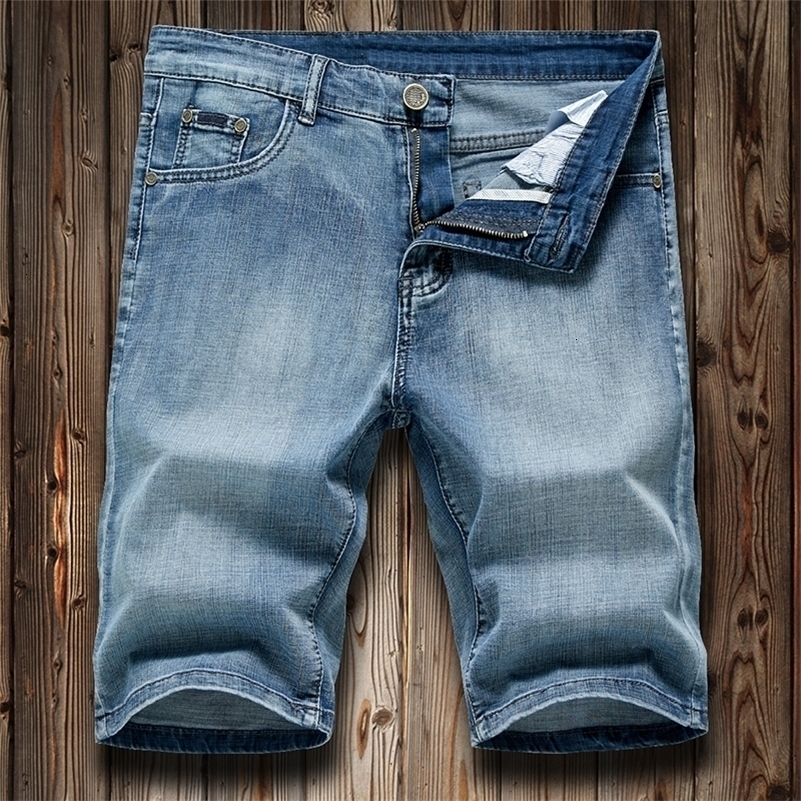 Summer Shorts Jeans Men Denim Pants Stretch Dark Blue Fashion Mens Jeans Slim Straight Male Short Jeans Hombre 250827