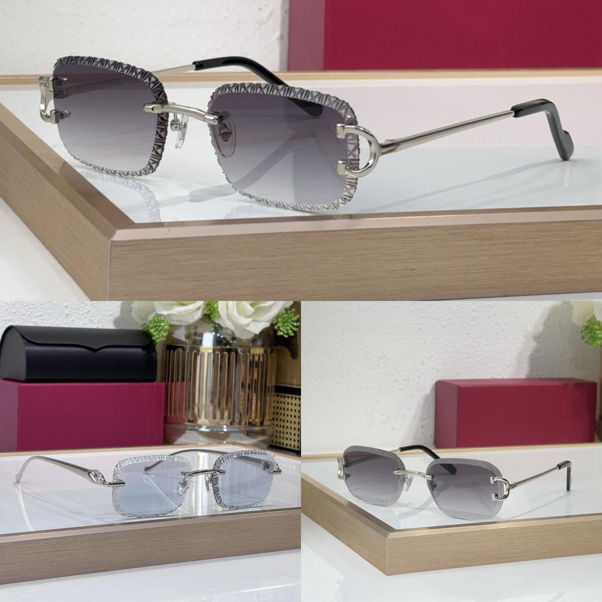 Mens Designer Sunglasses for Women Fashion Metal Silver Frame Black Womens Design Retro Accessories Polarized Glasses Shades for Female UV Protec