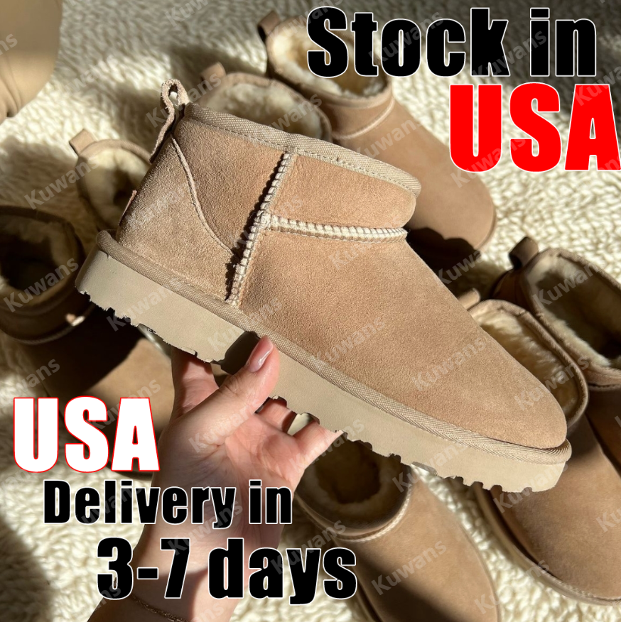 Classic Ultra Mini Boots Designer Snow Micro Boot Platform Short Women Men Fur Sheepskin Tasman Tazz Chestnut Sand Mustard Seed Boot size 35-44
