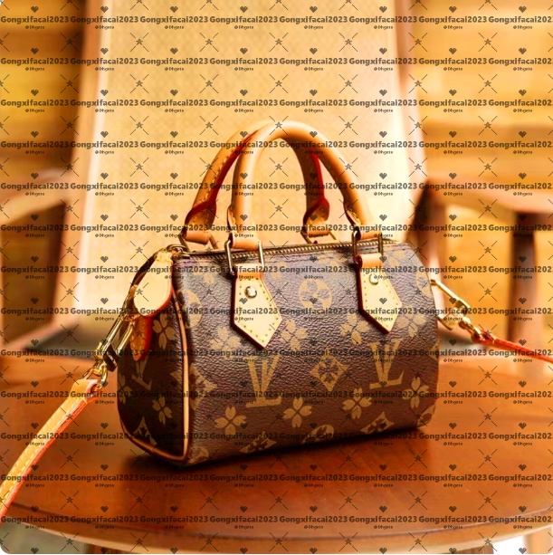 Hot Shoulder Bags Shoulder Bags Top Designer Mini Nano 16cm Shoulder Bag Women Leather Denim Crossbody Luxury Brand Embossed Tote Purse Brown Flower