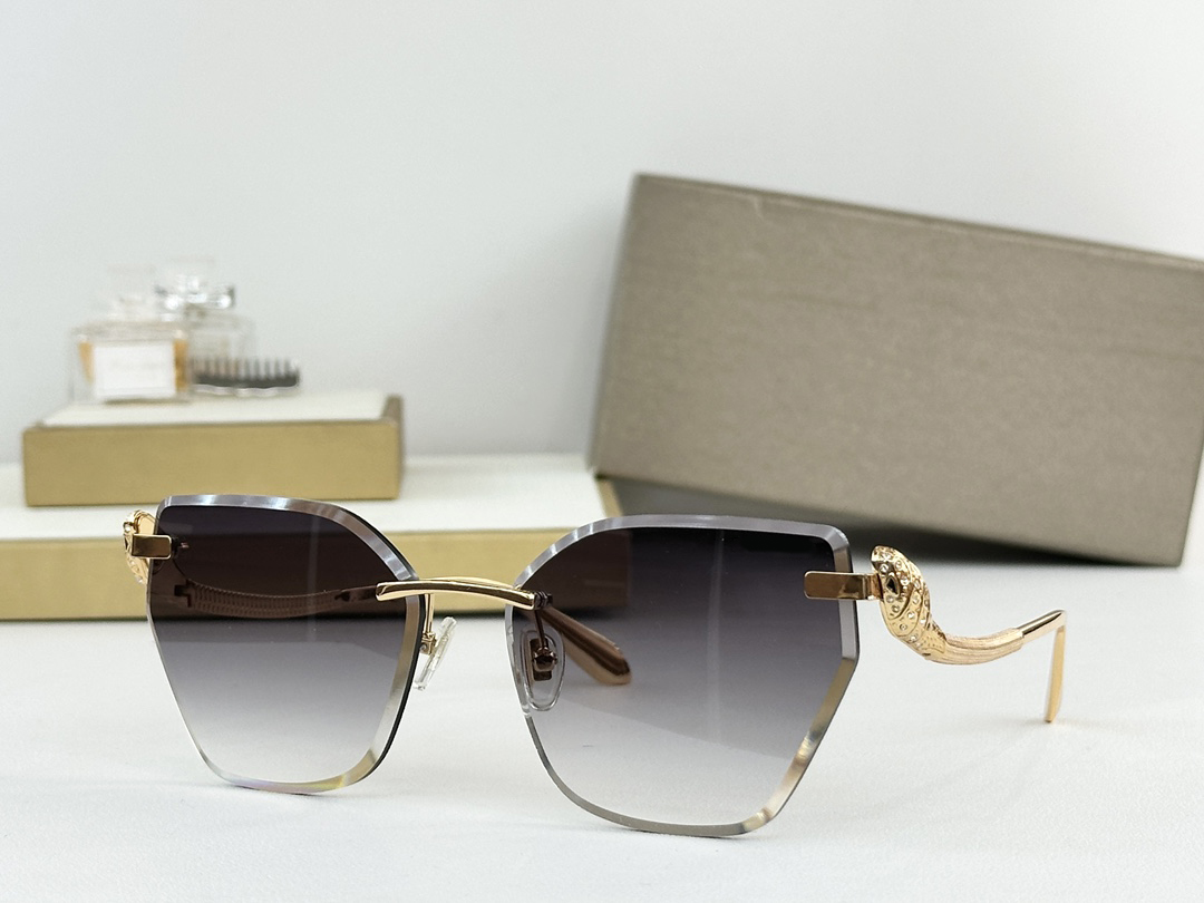 Designer Sunglasses For Men Women 1428 Catwalk Fashion Avant-Garde Goggles Style Anti-Ultraviolet Popularity Metal Cateye Frameless Glasses Random B