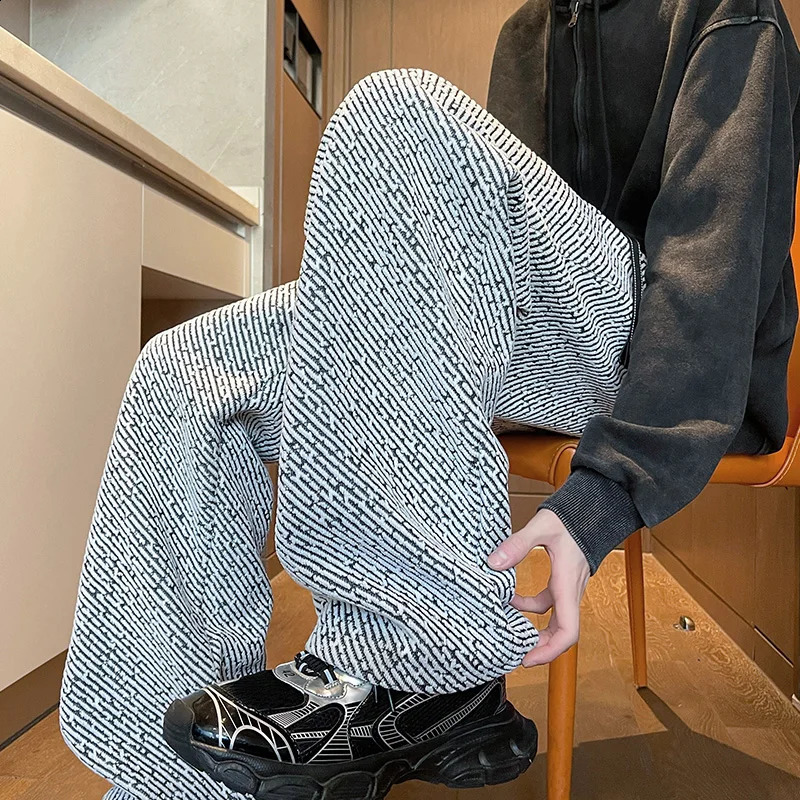 LAPPSTER Mens Funny Streetwear Y2k Casual Joggers Pants Black Loose 2000s Sweatpants Full Print High Quality Trousers 250827