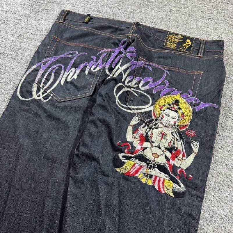 Baggy Wide Leg Y2K 2000s Loose Jeans ed Buddha Casual Denim Pants Harajuku High Waist Straight Y2k Women Clothing 250828
