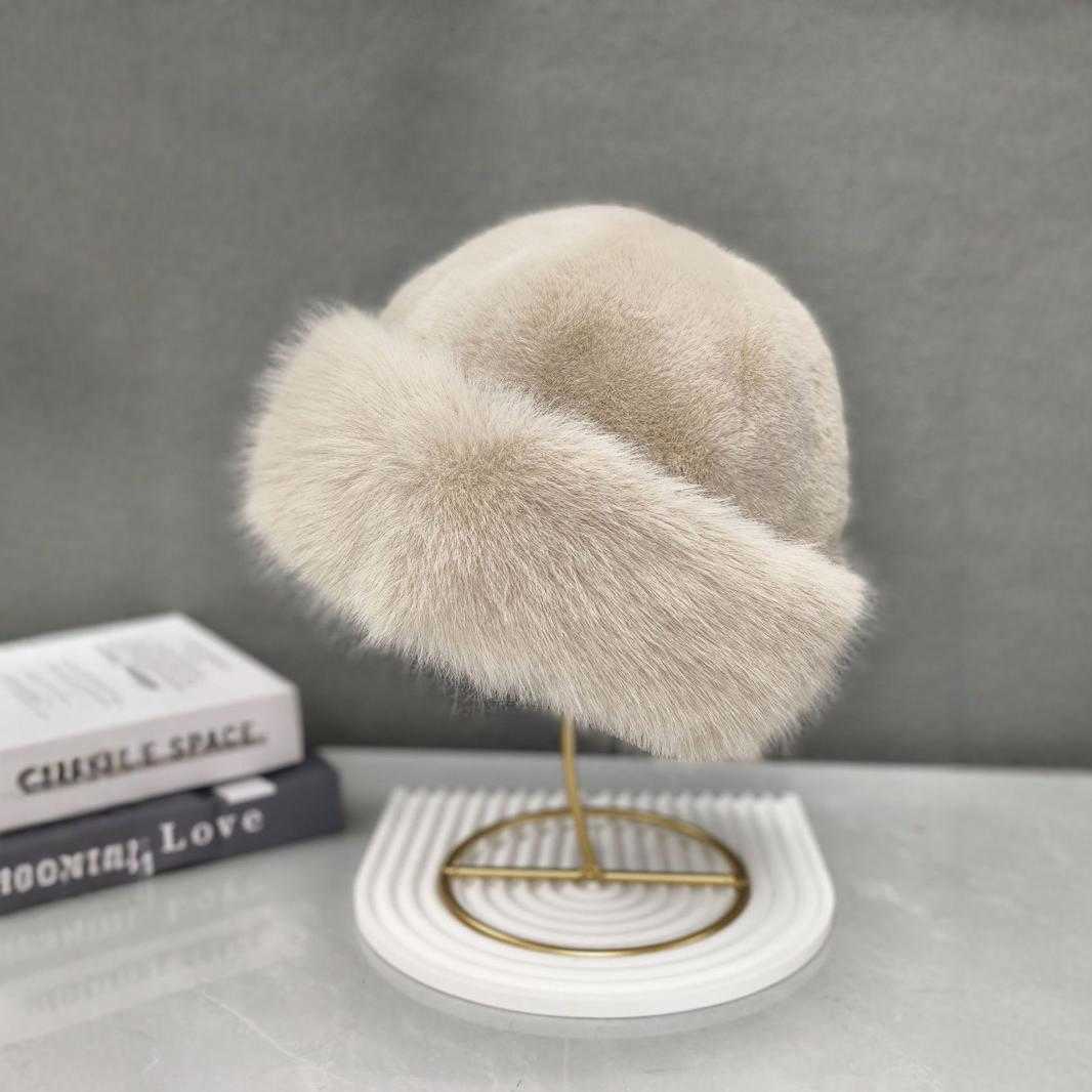 Winter New Plush Faux Fox Fur Thickened Hat Faux Fur Mongolian Hat Warm Ear Protection L250827